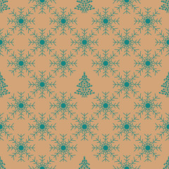 Christmas snowflakes seamless background. 