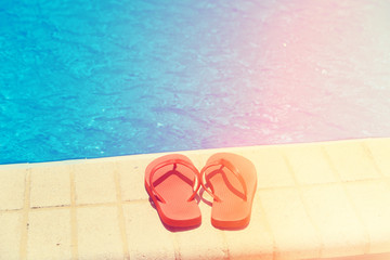 sandals by the pool