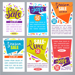 Naklejka na ściany i meble vector collection of bright discount flyers, tags, banners and s