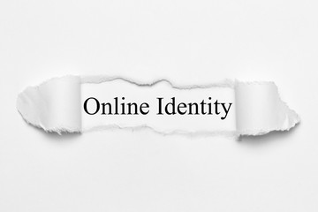 Online Identity on white torn paper