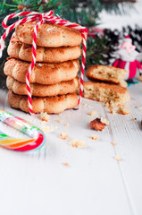 Homemade Christmas cookie with decoration