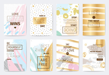 Set of cards with inspirational quotes.