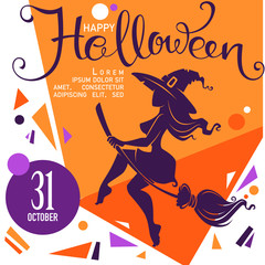 chaotic halloween party invitation or greeting card with attract