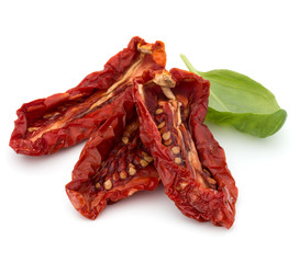 Dried tomatoes isolated on white background cutout