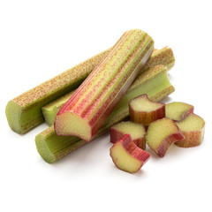 rhubarb stem isolated on white background cutout