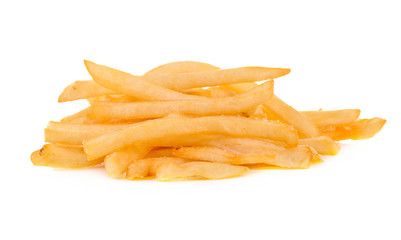 heap of french fries isolated on white background