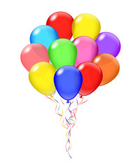 Vector transparent balloons bunch. Balloon's opacity is adjustable.