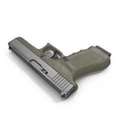 Isolated gun on white. 3D illustration