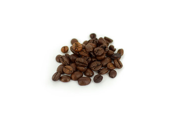 Roasted Coffee Beans Isolated On White
