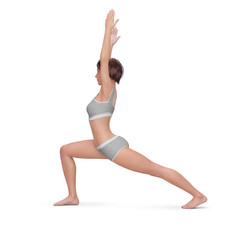 Fototapeta premium Dehnübungen und Stretching – junge Frau in Dehnen-Position