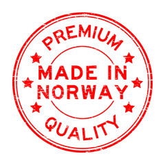 Grunge red premium quality made in Norway rubber stamp