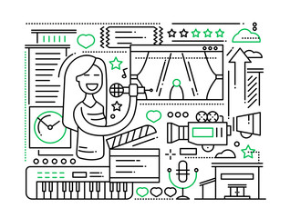 Karaoke - line design composition