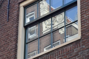 Naklejka premium Window of a building in Amsterdam