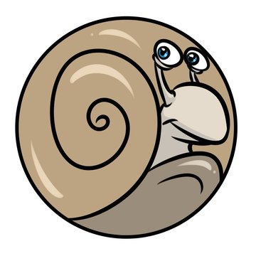 Ball character snail cartoon illustration isolated image