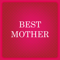 Mother's  Day card. Red background with polka dots. Sample text. Vector illustration