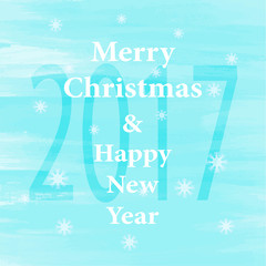 Merry Christmas and Happy New Year greeting background