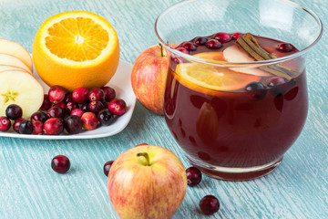 Homemade cranberry apple cider.