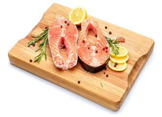 Fresh Raw Salmon Red Fish Steak