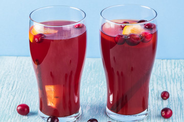 Homemade cranberry apple cider.