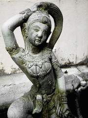 Fototapeta na wymiar statue woman old asia buddhism culture stone 