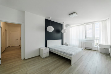 Light interior with flooring in a modern apartment