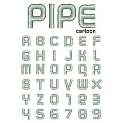 Pipe font cartoon style © TAW4