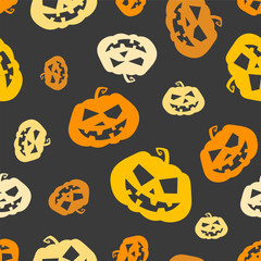 Seamless pattern - halloween pumpkins
