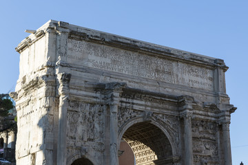 Fototapeta na wymiar Forum Romanum, Bogen des Septimius Severus, Rom, Italien