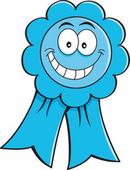 Cartoon illustration of an award ribbon.