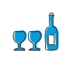Stick Figure Series Icon / Wein