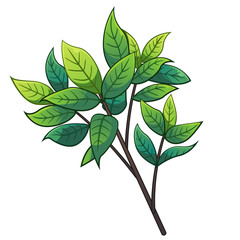 Tree branch cartoon style