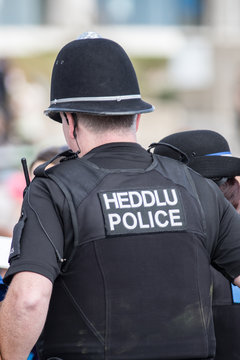 Welsh policeman from behind