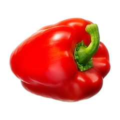 Sweet red pepper isolated on white background. With clipping path.