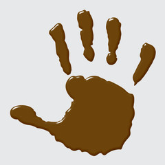 Brown Ink Hand Print