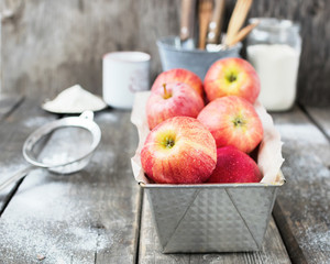 Red apples for homemade pie