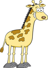 Cartoon illustration of a giraffe.