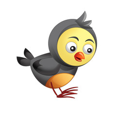 Cartoon funny colorful bird - isolated - illustration for children