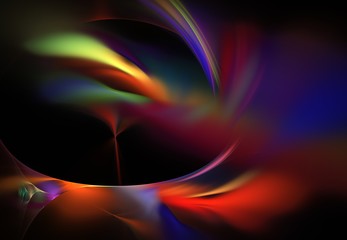 Colorful fractal brush strokes for abstract art design.