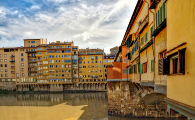 Fototapeta na wymiar Old Bridge of Florence, Ponte Vecchio tourist attraction