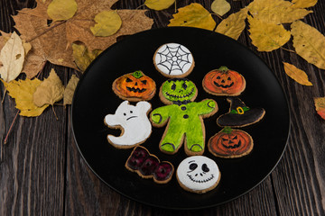 Homemade delicious ginger biscuits for Halloween
