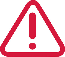 Exclamation mark in red warning sign