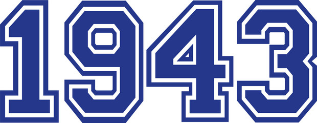 1943 Year college font