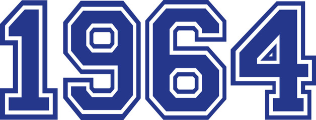 1964 Year college font