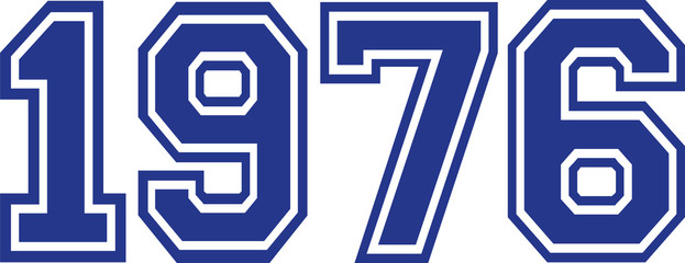 1976 Year college font
