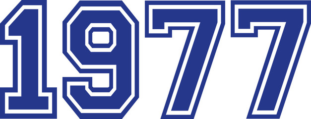 1977 Year college font