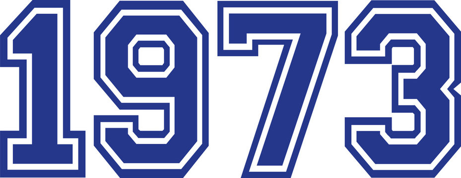 1973 Year college font