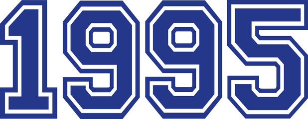 1995 Year college font