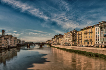 Fototapeta na wymiar Old Bridge of Florence, Ponte Vecchio tourist attraction
