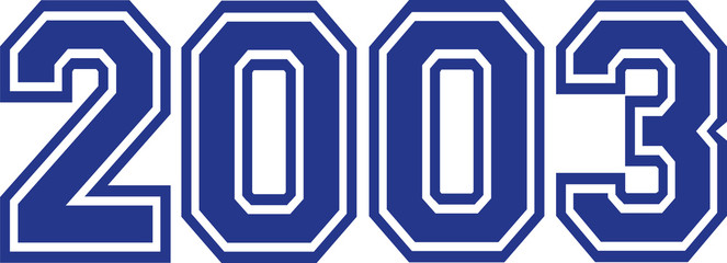 2003 Year college font