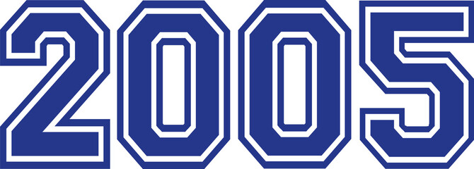 2005 Year college font